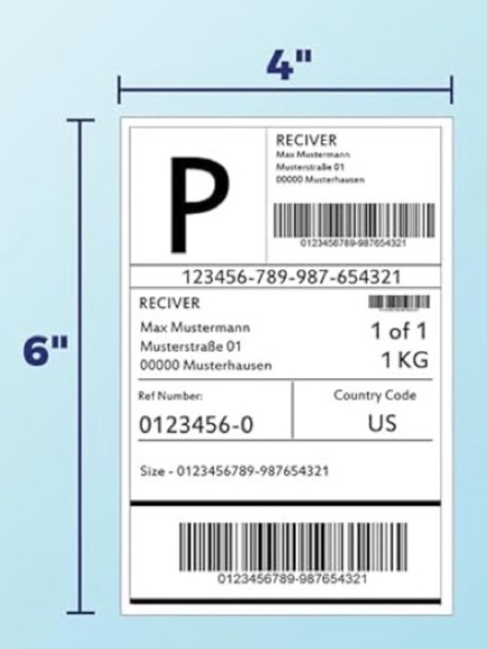 100 Thermal Shipping Label Sticker 4x6